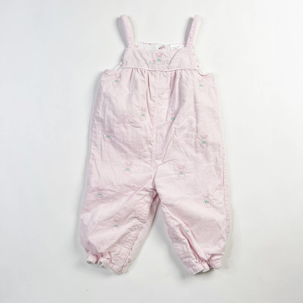 Vintage pink girls corduroy overalls kids Cuddle Bear Collection 12 months